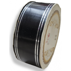 Reben PP Fancy Pepejal Hitam Silver - 1 Gulungan 38MM