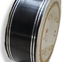 Reben PP Fancy Pepejal Hitam Silver - 1 Gulungan 38MM