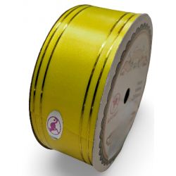 Reben PP Fancy Pepejal Plain Yellow Emas - 1 Gulungan 38MM