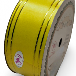 Reben PP Fancy Pepejal Plain Yellow Emas - 1 Gulungan 38MM