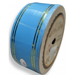 Reben PP Fancy Pepejal Sky Blue Emas - 1 Gulungan 38MM