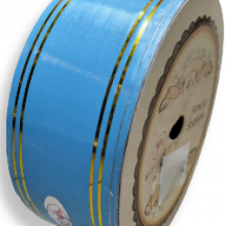 Reben PP Fancy Pepejal Sky Blue Emas - 1 Gulungan 38MM