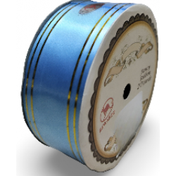 Reben PP Fancy Pepejal Baby Blue Emas - 1 Gulungan 38MM