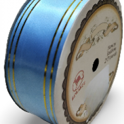 Reben PP Fancy Pepejal Baby Blue Emas - 1 Gulungan 38MM