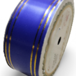 Reben PP Fancy Pepejal Deep Blue Emas - 1 Gulungan 38MM