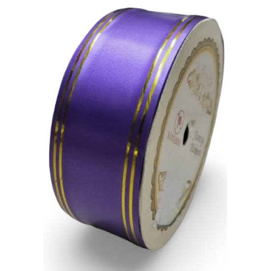 Reben PP Fancy Pepejal Purple Emas - 1 Gulungan 38MM