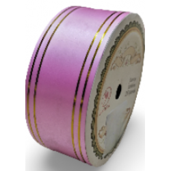 Reben PP Fancy Pepejal Baby Pink Emas - 1 Gulungan 38MM