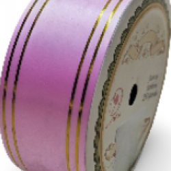 Reben PP Fancy Pepejal Baby Pink Emas - 1 Gulungan 38MM