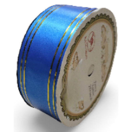 Reben PP Fancy Pepejal Royal Blue Emas - 1 Gulungan 38MM