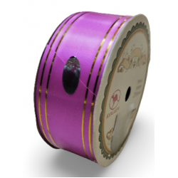 Reben PP Fancy Pepejal Shocking Pink Emas - 1 Gulungan 38MM