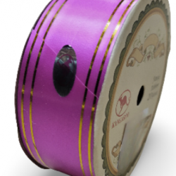 Reben PP Fancy Pepejal Shocking Pink Emas - 1 Gulungan 38MM