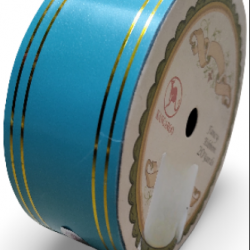 Reben PP Fancy Pepejal Lighter Blue Emas - 1 Gulungan 38MM