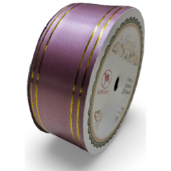 Reben PP Fancy Pepejal Mauve Emas - 1 Gulungan 38MM