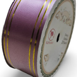 Reben PP Fancy Pepejal Mauve Emas - 1 Gulungan 38MM