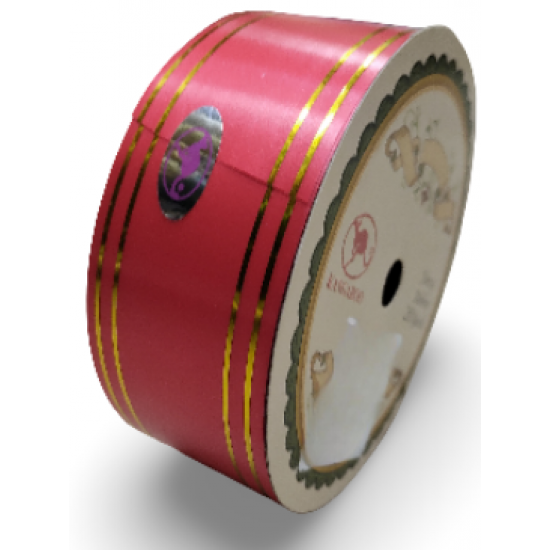 Reben PP Fancy Pepejal Red Emas - 1 Gulungan 38MM