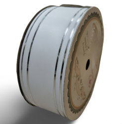 Reben PP Fancy Pepejal Plain White Perak - 1 Gulungan 38MM