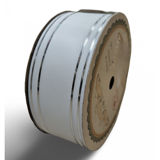 Reben PP Fancy Pepejal Plain White Perak - 1 Gulungan 38MM