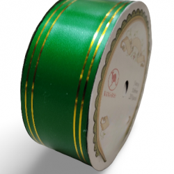 Reben PP Fancy Pepejal Plain Green Emas - 1 Gulungan 38MM