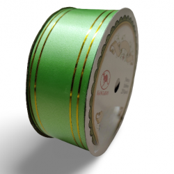 Reben PP Fancy Pepejal Plain Lime Green Emas - 1 Gulungan 38MM