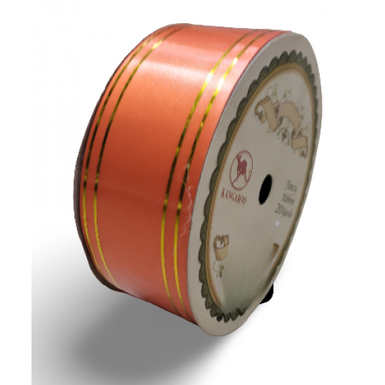 Reben PP Fancy Pepejal Coral Emas - 1 Gulungan 38MM