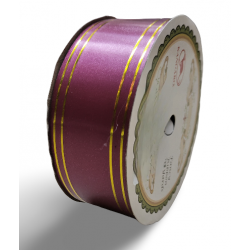 Reben PP Fancy Pepejal Maroon Emas - 1 Gulungan 38MM