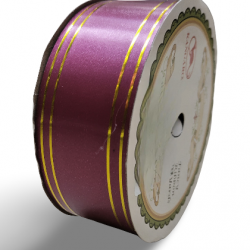 Reben PP Fancy Pepejal Maroon Emas - 1 Gulungan 38MM