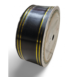 Reben PP Fancy Pepejal Hitam Emas - 1 Gulungan 38MM