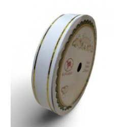 Reben PP Fancy Pepejal Putih Emas - 1 Roll 19MM