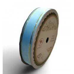 Pepejal PP Fancy Reben Plain Gold Biru Langit Sky Blue Emas - 1 Roll 19MM