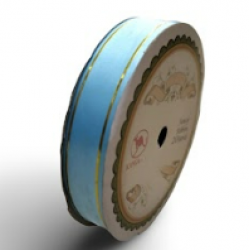 Pepejal PP Fancy Reben Plain Gold Biru Langit Sky Blue Emas - 1 Roll 19MM