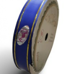 Pepejal PP Fancy Reben Plain Gold Royal Blue Emas - 1 Roll 19MM