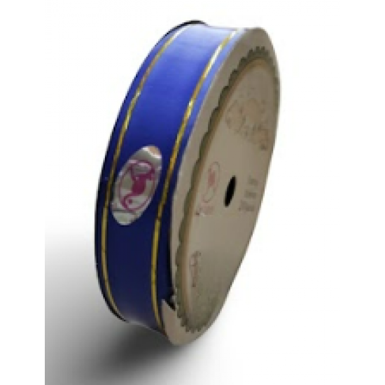 Pepejal PP Fancy Reben Plain Gold Royal Blue Emas - 1 Roll 19MM
