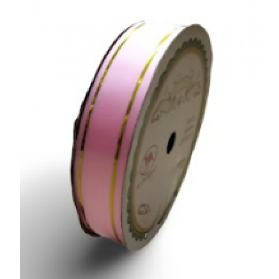 Reben PP Fancy Pepejal Shocking Pink Emas - 1 Roll 19MM