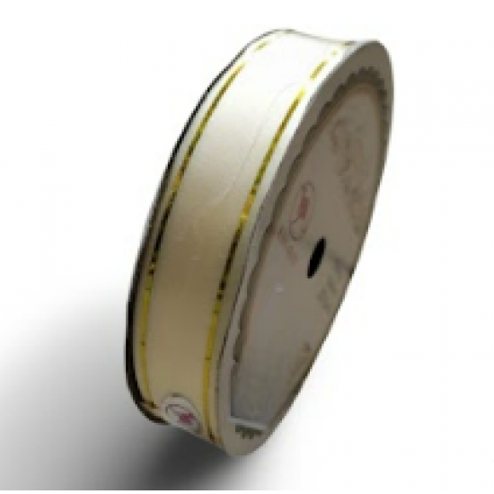 Pepejal PP Fancy Reben Plain Gold Cream Emas - 1 Roll 19MM