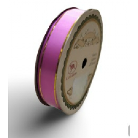 Reben PP Fancy Pepejal Shocking Pink Emas - 1 Roll 19MM