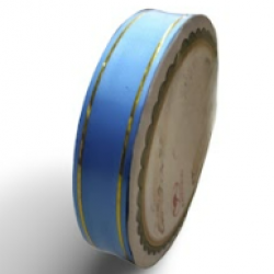 Pepejal PP Fancy Reben Plain Gold Biru Muda Emas - 1 Roll 19MM