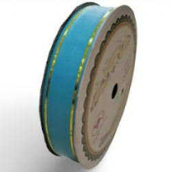 Pepejal PP Fancy Reben Plain Aqua Emas - 1 Roll 19MM