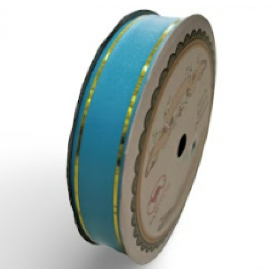 Pepejal PP Fancy Reben Plain Aqua Emas - 1 Roll 19MM