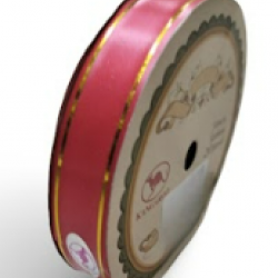 Pepejal PP Fancy Reben Plain Red Emas - 1 Roll 19MM