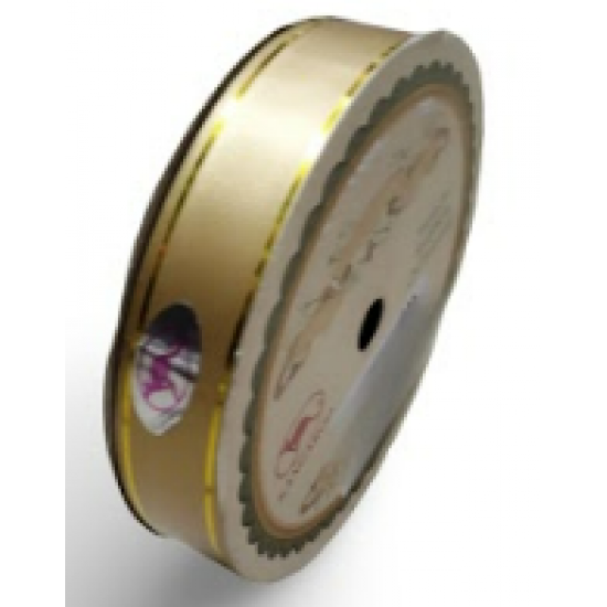 Pepejal PP Fancy Reben Plain Champagne Emas - 1 Roll 19MM