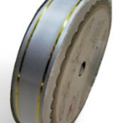 Pepejal PP Fancy Reben Plain Silver Emas - 1 Roll 19MM