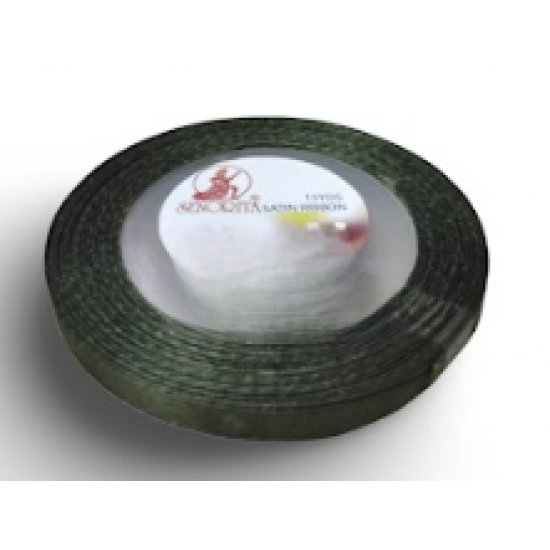 Reben Satin Warna Pepejal Dark Moss Green - #A09