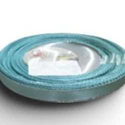 Reben Satin Tepi Perak Aqua - #802S