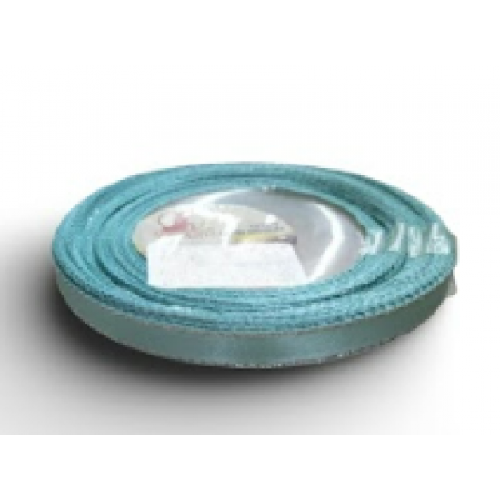 Reben Satin Tepi Perak Aqua - #802S