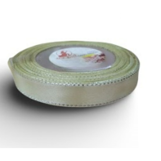 Reben Satin Tepi Perak Lemon Chiffon - #51S