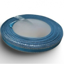 Reben Satin Tepi Perak Vivid Blue - #24S