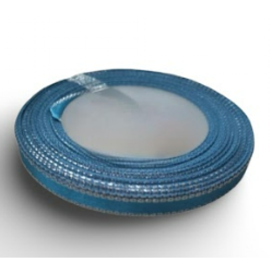 Reben Satin Tepi Perak Vivid Blue - #24S