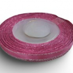 Reben Satin Tepi Perak Shocking Pink - #813S