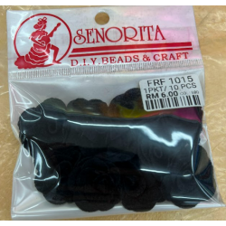 Bunga Kain Senorita 1015 -  Charcoal  Black 