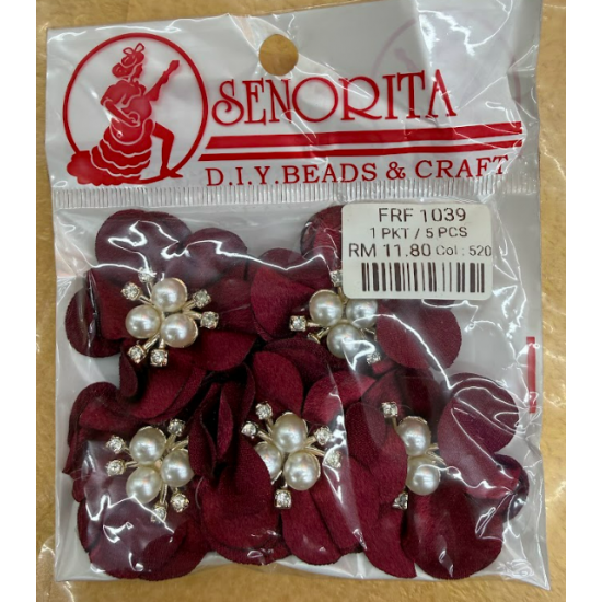 Bunga Kain Senorita 1039 -  Wine Red